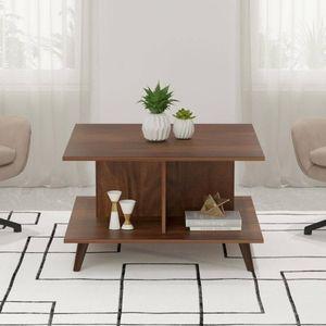 Sydney Engineered Wood Sqaure Shape Coffee Center Sofa Teapot Teapoy Console Corner Side For Sofa Living Room Home Hall Furniture (Brown Maple)