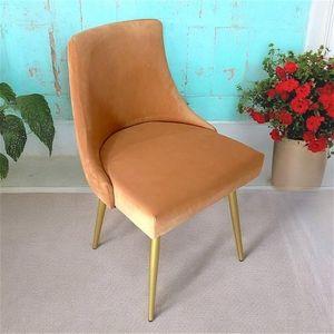 Rosslyn Sheesham Wood  Dining Chair in Peach Velvet Upholstery