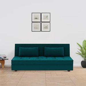 Merson 3 Seater Sofa Cum Bed In Teal Blue Color