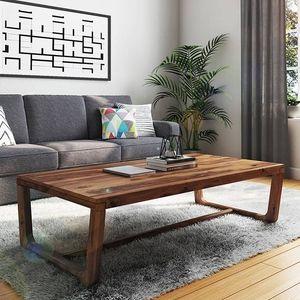 Botwin Rectangular Solid Wood Coffee Table In Teak Finish