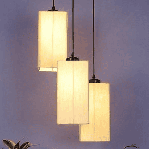 SantiFALSE Off White Fabric Cluster Hanging Light