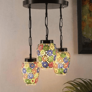 Eden Multicolour Glass Cluster Hanging Light