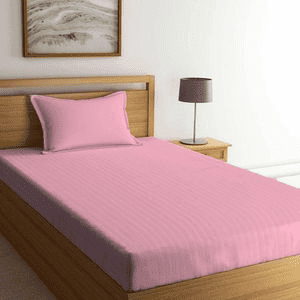 Arrabi PC 1 Single Bedsheet & 1 Pillow Cover - Pink