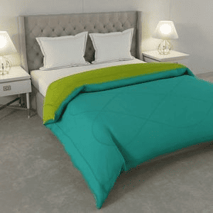 Falguni 
Sea Green-Lemon Green Solid 250 Gsm Microfiber Single Bed Comforter