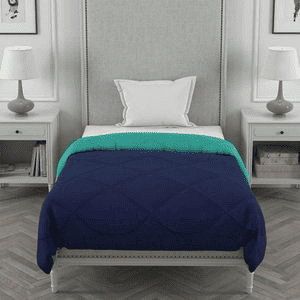 Ekiya 
Navy Blue-Aqua Green Solid 250 Gsm Microfiber Single Bed Comforter