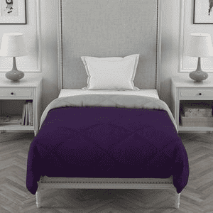 Ekiya 
Purple-Light Grey Solid 250 Gsm Microfiber Single Bed Comforter