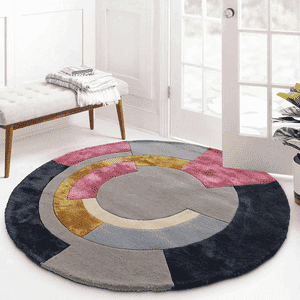 Round Color Block Rug