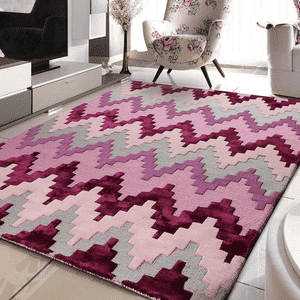 3D Pink Chevron Rug