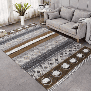 Handmade Cotton Area Rug Bohemian Multicolor Area Rug 6x9 FT