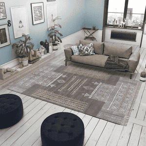 Cotton Area Rug Garden Area Carpet Rectangle Floor Kilim 5x5 FT