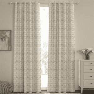 Jeremy Beige Polyester Room-Darkening 9 ft Long Door Curtain