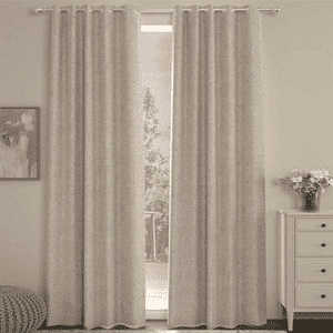 Ashley Beige Polycotton Room-Darkening 7 ft Door Curtain Set of 2