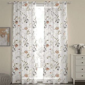 Sondia Multicolor Polyester Sheer 7 ft Door Curtain