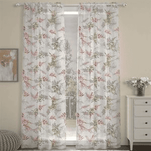 Daniel Multicolor Polyester Sheer 9 ft Long Door Curtain Set of 2