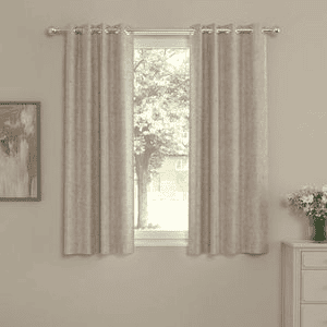 Farbine Beige Polycotton Room Darkening 5 ft Window Curtain