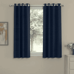 Astor Navy Blue Polyester Room Darkening 5 ft Window Curtain