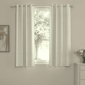 Charo Cream Polyester Room Darkening 5 ft Window Curtain