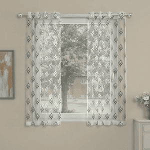 Oliver Grey Polyester Sheer 5 ft Window Curtain