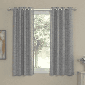 April Grey Polycotton Room Darkening 5 ft Window Curtain Set of 2