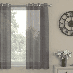 Drake Grey Polyester Semi sheer 5 ft Window Curtain