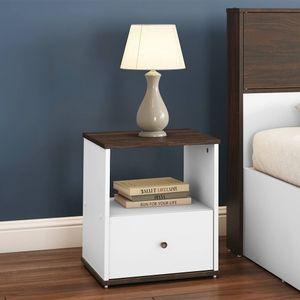 Riley Engineered Wood Bedside Table In Dual Tone Finish