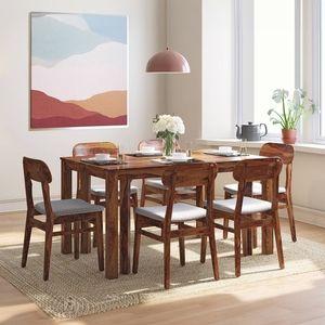 Vivien Solid Wood Dining Chair Set Of 2 In Teak Finish