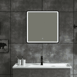 Modern Square Wall LED Mirror with Anodized Aluminum Frame Rose Gold Matte Black Brushed Silver