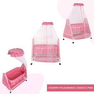 Polkamania Stainless Steel Baby Cradle with Mosquito Net Pineapple & Heart