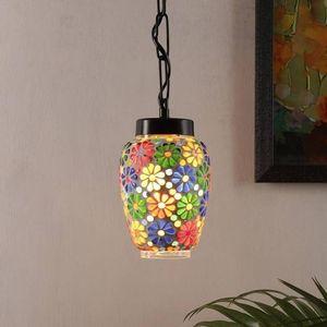Jamison Multicolour Glass Single Hanging Light