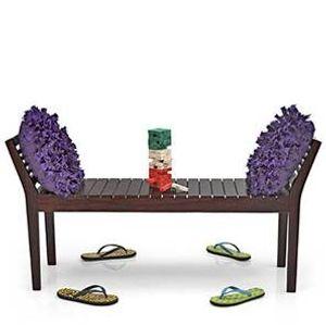 Latt Solid Wood Bench In Mahogany Finish