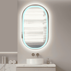 Oblong LED Mirror with Backlit Edge for Modern
