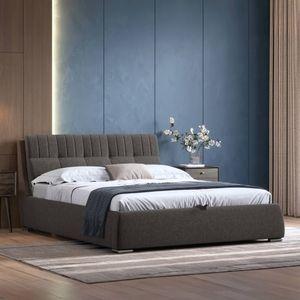 Stanhope Upholstery Hydraulic Queen Size Bed In Urban Grey Colour
