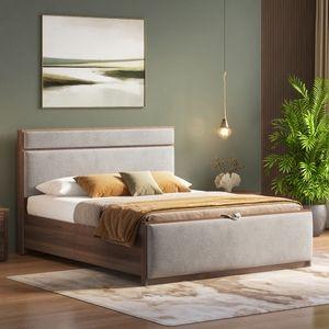 Rio Engineedred Wood Queen Size Hydraulic Storage In Granite Weave