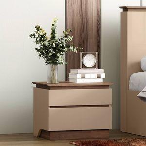 Sydney Bedside Table in Beige High Gloss Finish