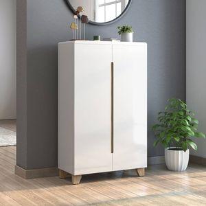 Oslo High Gloss 21 Pair Shoe Rack In White Finish