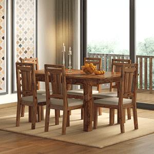 Martha Solid Wood Dining Chair Set Of 2 In Teak Finish
