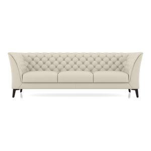 Weston 3 Seater Premium Italian Leather Sofa In Creme Frainche