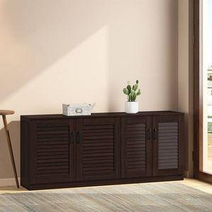 Bennis 21 Pair Shoe Rack in Dark Walnut Finish