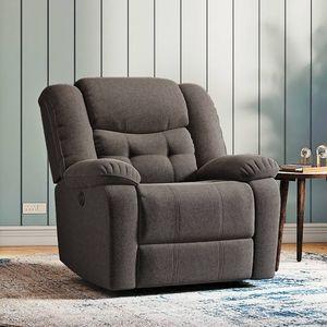 Theo Single Seater Swivel Rock Recliner in Baltic Blue Premium Chenille