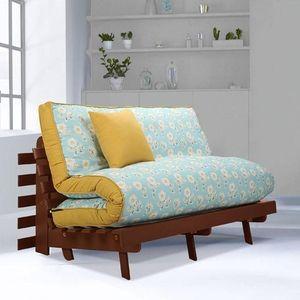 Ellis Futon - Sea Green- Brown