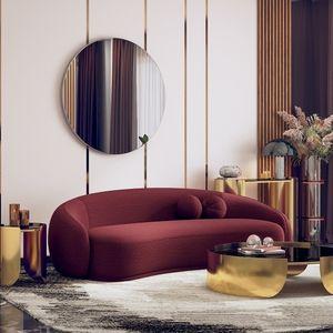 Mia Fabric Sofa Mulberry Red - 3 Seater