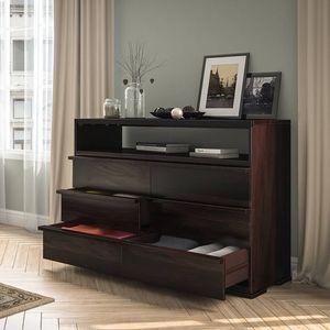 Ohio Solid Wood Chest of 6 Drawers in Mahogany Finish