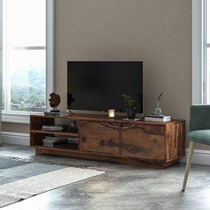 Zephyr Solid Wood TV Unit in Teak Finish