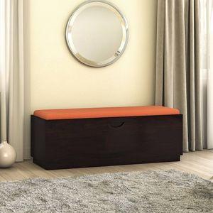 Zephyr Solid Wood Bench In Mahogany Finish