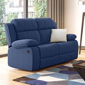 Griffin Fabric Two Seater Manual Recliner in Lapis Blue Fabric Colour