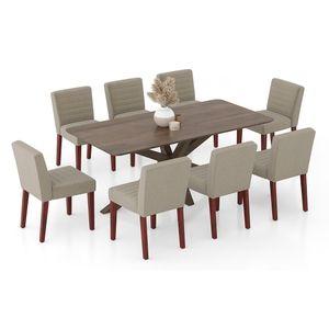 Anderson Solid Wood 8-Seater Dining Table with Ludo Solid Wood Dining Chair