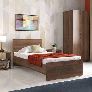 Zoey Non Storage Single Bed In Classic Walnut Finish