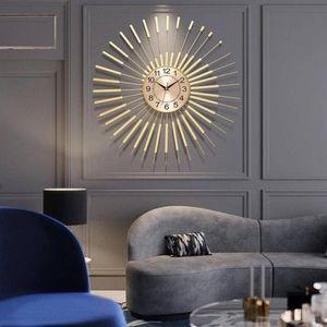 Golden Sun Metal Wall Clock