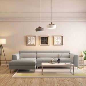 Chelsea Left Aligned 3 Seater Sectional Fabric Sofa (Vapour Grey)
