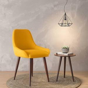 Rickman Fabric Accent Chair in Matty Yellow Colour
